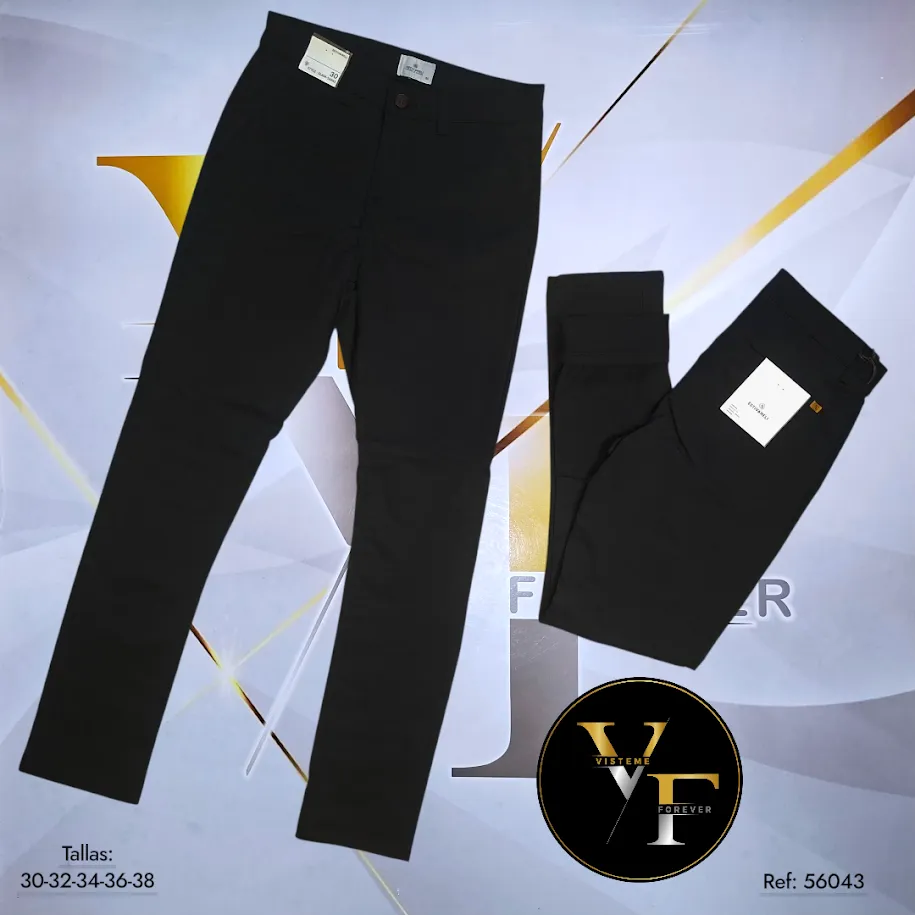 [PCE56043N30] Pantalon de Vestir Estivaneli P56043 (NEGRO, 30)
