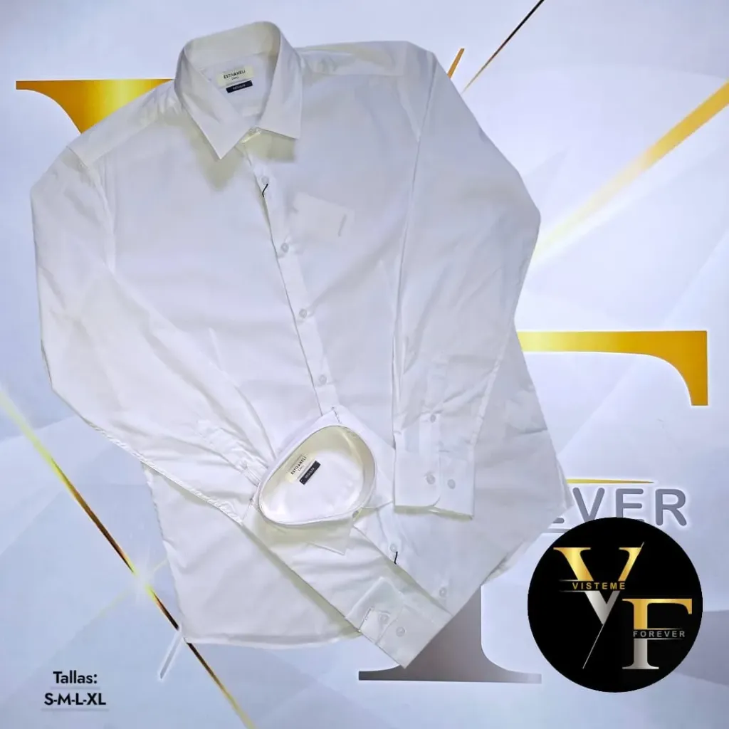 [CE020BS] Camisa Unicolor Estivaneli C020 (BLANCO, S)